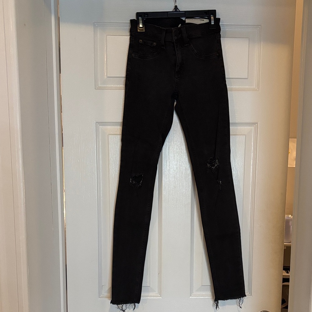 Rag&bone Jean Legging Black Distressed